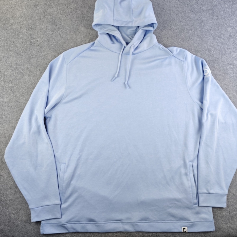 Footjoy FJ Hoodie Mens XL Light Blue Pullover River Ridge Golf Club Logo